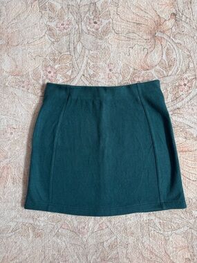KOTN Teal Cozy Brushed Cotton Mini Skirt